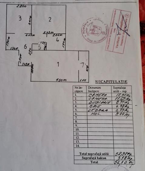 Apartament cu 2 camere decomandat în Ultracentral