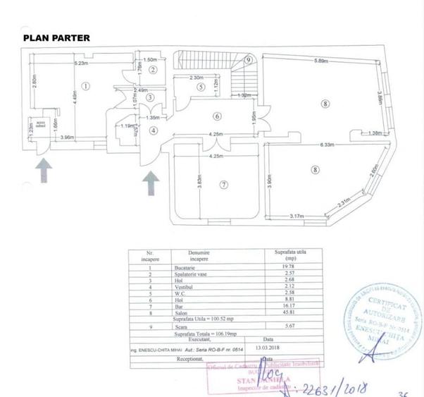 Casă cu 10 camere cu Teren 171 Mp în Cișmigiu