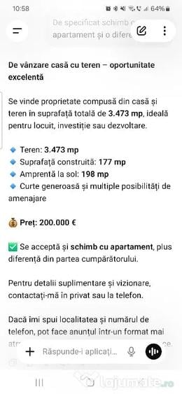 Casă cu 7 camere în Exterior Vest