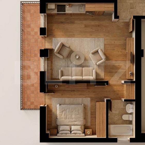 Apartament cu 2 camere decomandat în Central