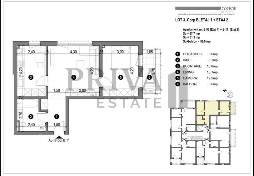 Apartament cu 2 camere decomandat în Freidorf