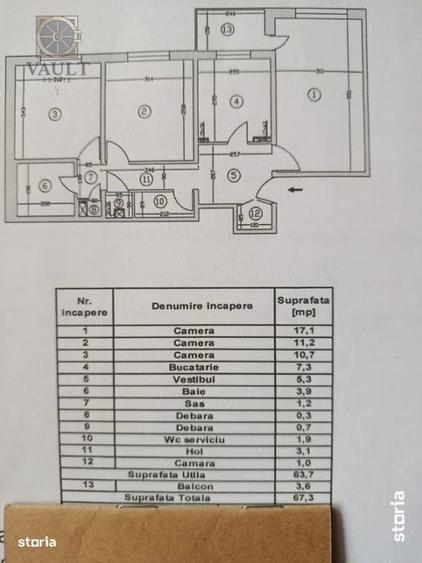 Apartament cu 3 camere decomandat în Rahova
