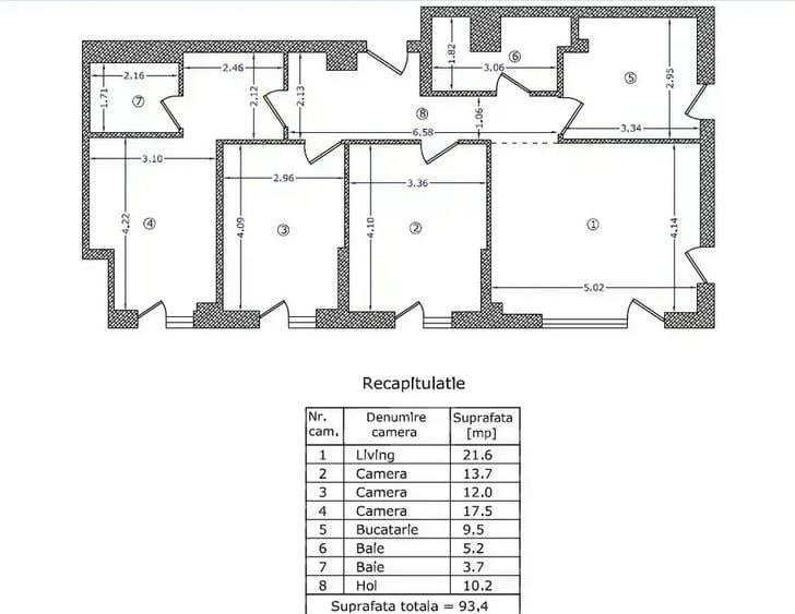 Apartament cu 4 camere decomandat în Nord