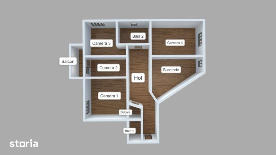 Apartament cu 2 camere decomandat în Piața Centrală