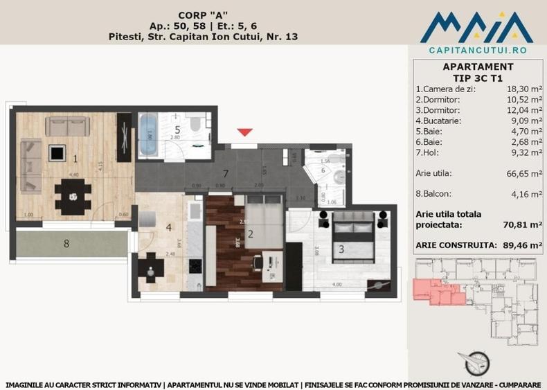 Apartament cu 3 camere decomandat în Negru Vodă