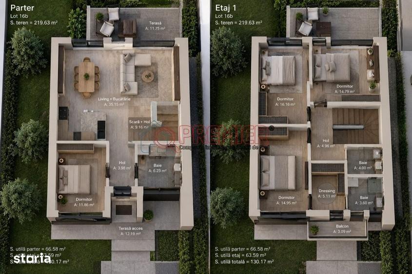 Vila duplex P+1 | 6 camere | 130 mp utili | Teren 219 mp | Finisaje - 1