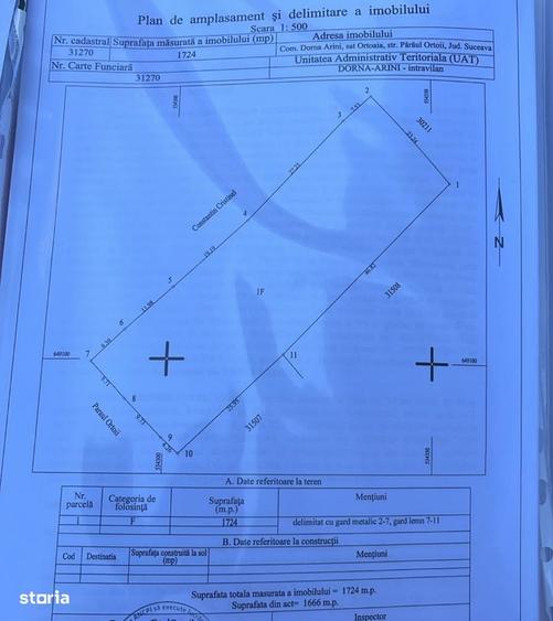 Teren de 1724 mp, în Ortoaia