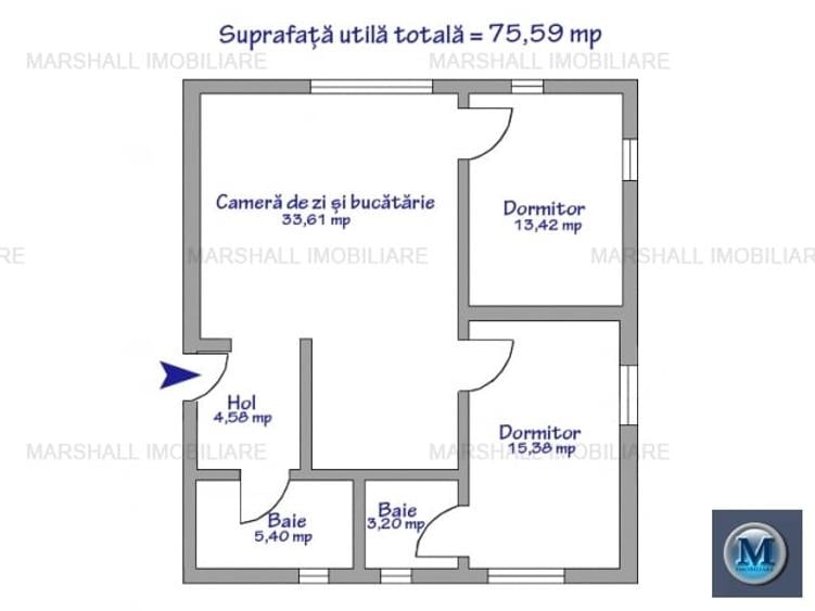 Apartament cu 3 camere decomandat în Sud