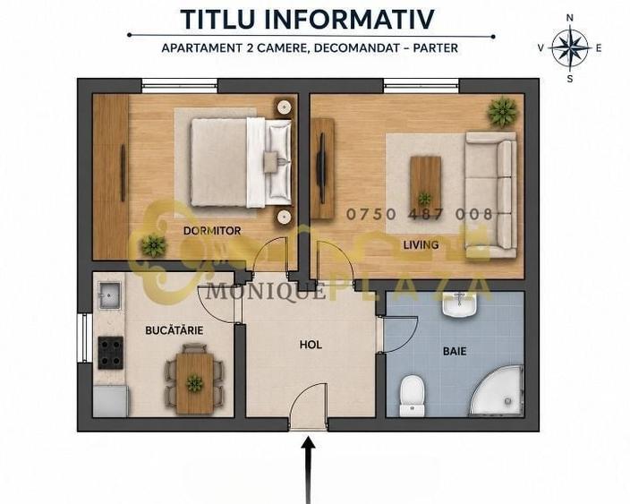 Apartament cu 2 camere decomandat în Cătămărești
