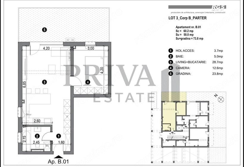 Apartament cu 2 camere decomandat în Freidorf