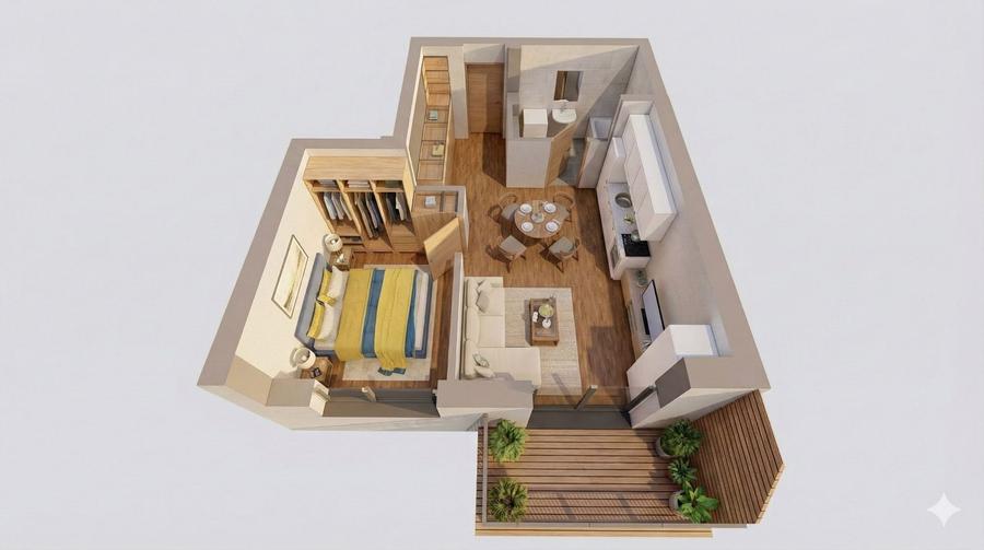 Apartament cu 2 camere decomandat în UTA
