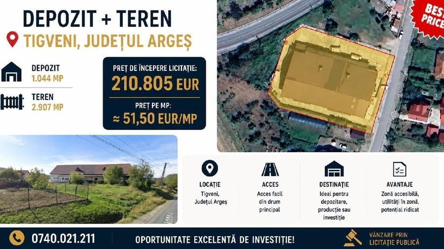 Spațiu industrial, de 1,044 mp, în Tigveni
