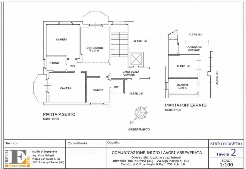 Apartament cu 3 camere decomandat în Nord