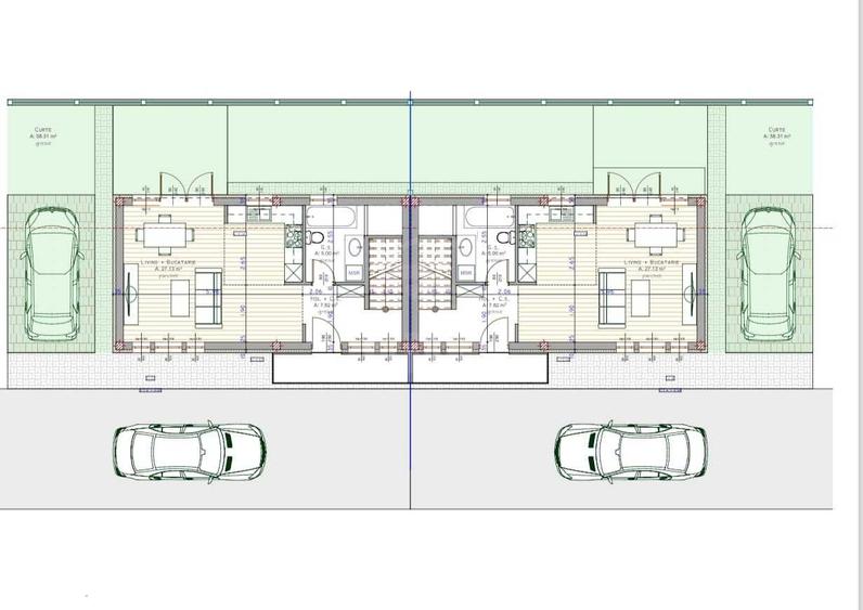 Duplex cu 4 camere cu Canalizare în Florești