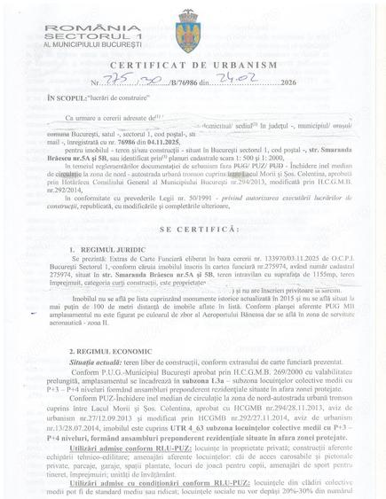 Teren de 1155 mp, în Herăstrău