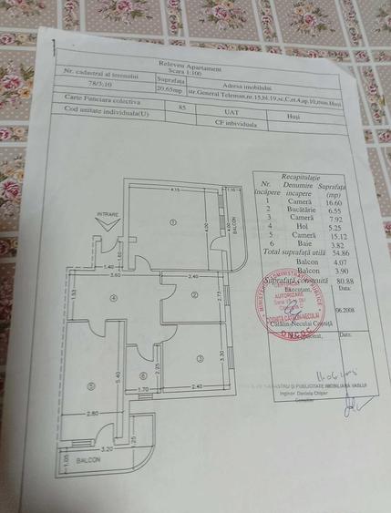 Apartament cu 3 camere în Central