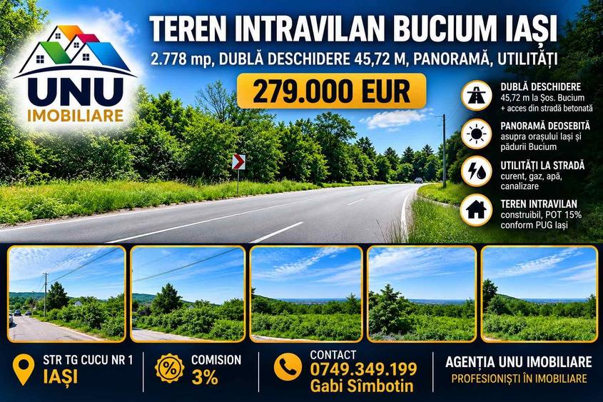 Teren Construcții intravilan de 2779 mp, în Bucium