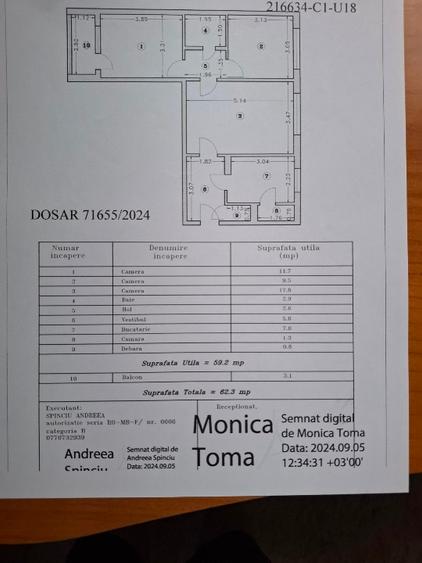 Apartament cu 3 camere semidecomandat în Brâncoveanu