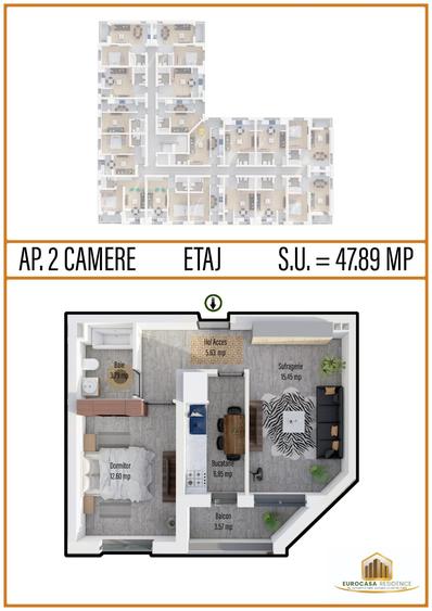 Apartament cu 2 camere decomandat în Militari — fotografia 1