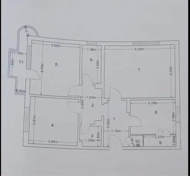Apartament cu 3 camere decomandat în Brâncoveanu