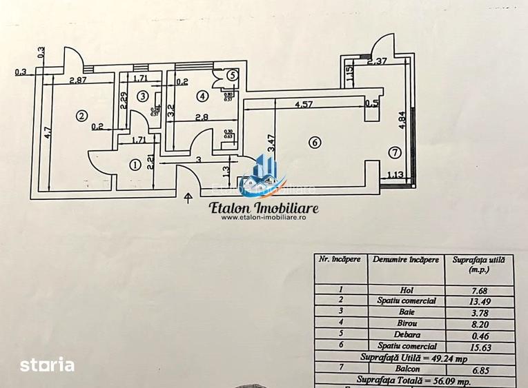 Apartament parter, spatiu comercial, Maratei 2