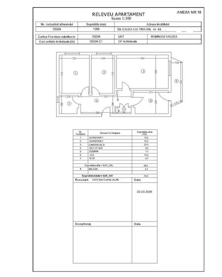 Apartament cu 3 camere decomandat în Sud