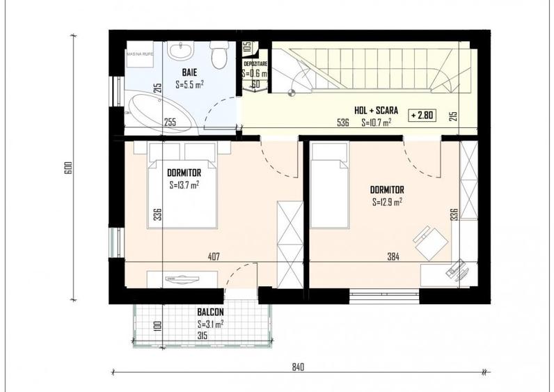 Casă individuală cu 4 camere cu Teren 130 Mp în Central