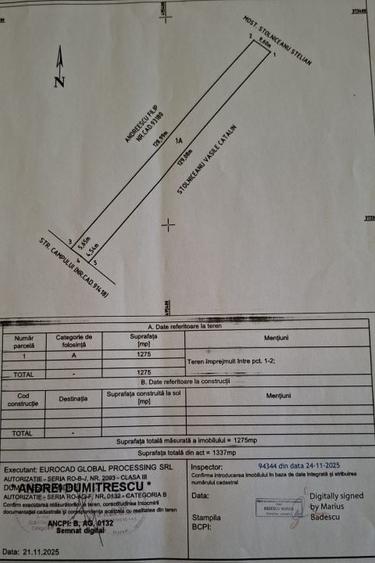 Teren Construcții intravilan de 3633 mp, în Ștefănești