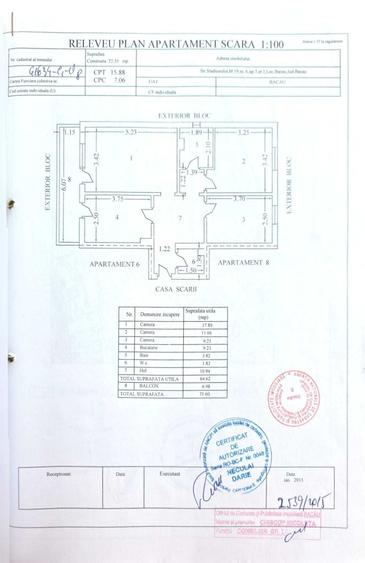 Apartament cu 3 camere decomandat în Central