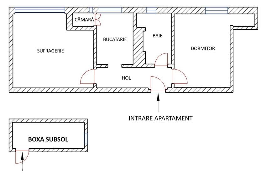 Apartament cu 2 camere decomandat în Triaj