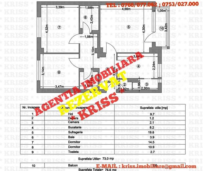 Oferta! Apartament 3 Camere TEILOR PS-uri Confort 1 Decomandat 77 Mp. An 1991 Etaj Parter Cu Balcon - 4