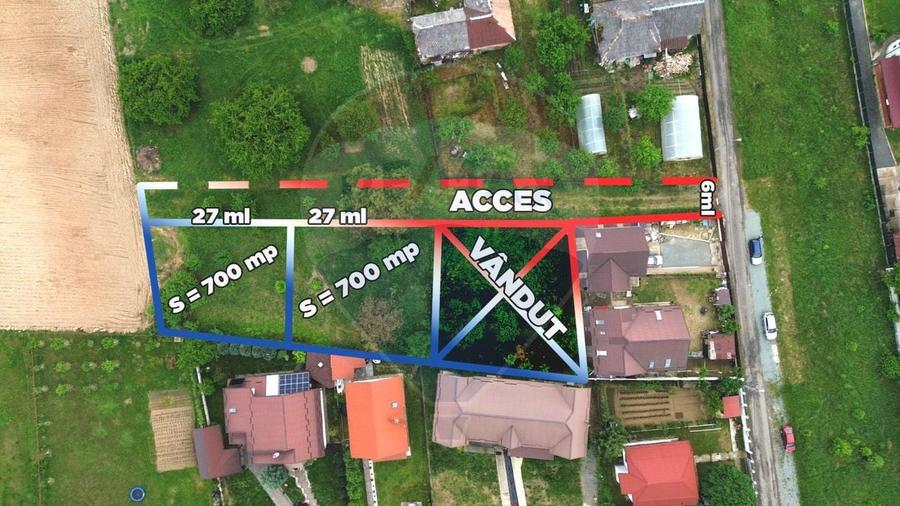 Teren Construcții intravilan de 800 mp, în Periferie