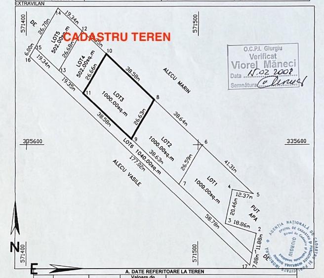 Teren Construcții extravilan de 1000 mp, în Săbăreni