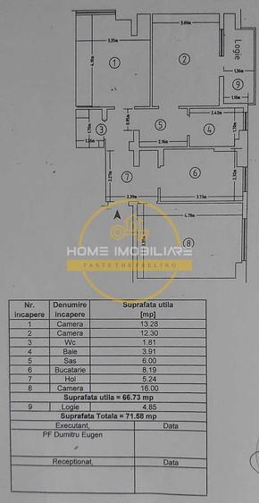 Apartament cu 3 camere decomandat, mobilat în Dacia