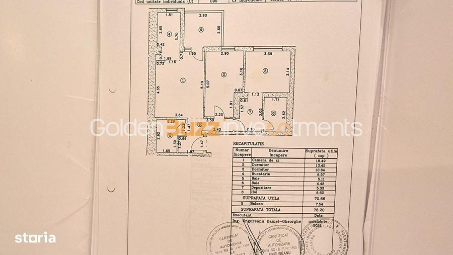 Apartament cu 3 camere semidecomandat în Nord