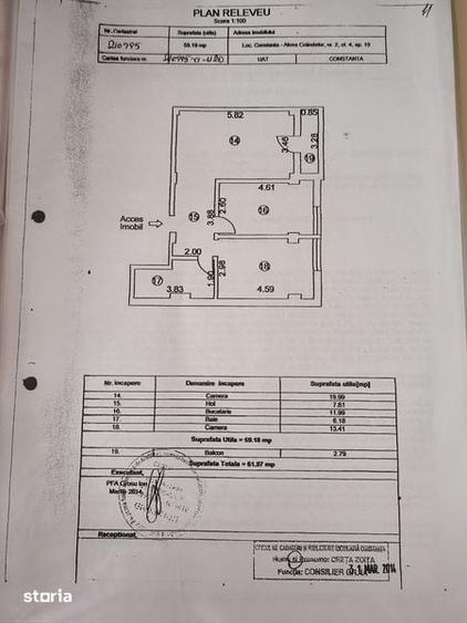 Apartament cu 2 camere decomandat în Central
