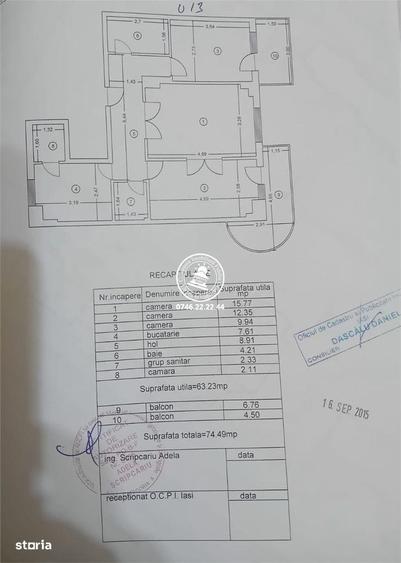 Apartament cu 3 camere decomandat în Gară