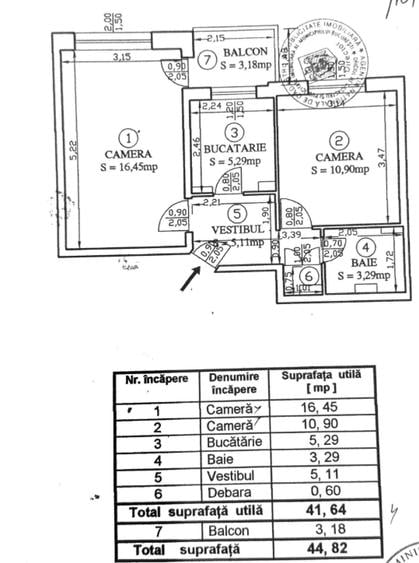 Apartament cu 2 camere decomandat în Titan
