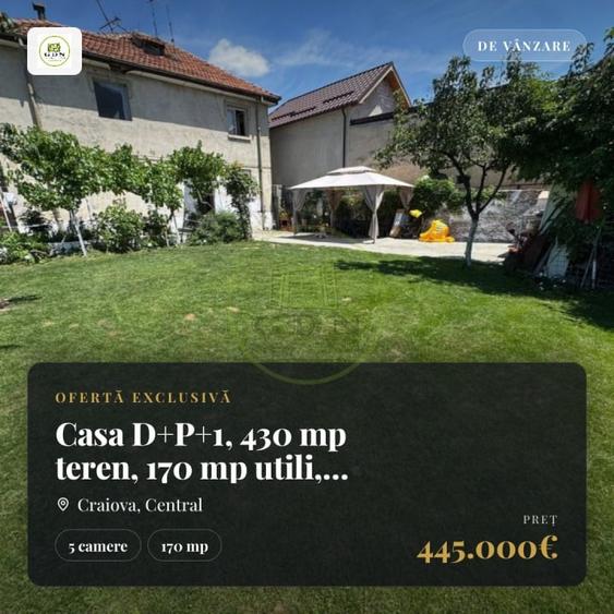Casă individuală cu 5 camere cu Canalizare în Central