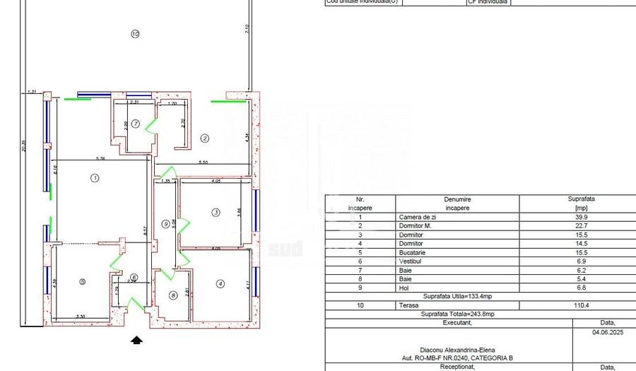 Apartament cu 4 camere în Central