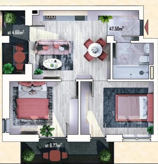 Apartament cu 3 camere decomandat în Sânnicoară