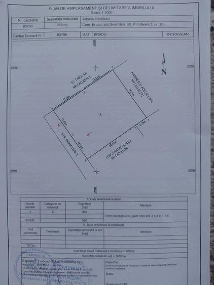 Teren de 1000 mp, în Exterior Vest