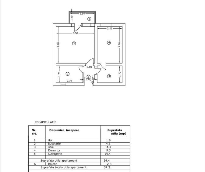 Apartament cu 2 camere decomandat în Central