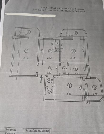 Apartament cu 3 camere decomandat în Canta