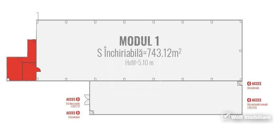 Spațiu industrial, de 872 mp, în Someșeni