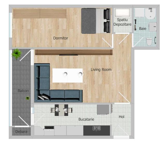Apartament cu 2 camere semidecomandat în Zorilor