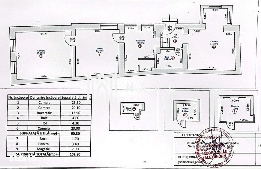 Apartament cu 3 camere semidecomandat în Orașul de Jos