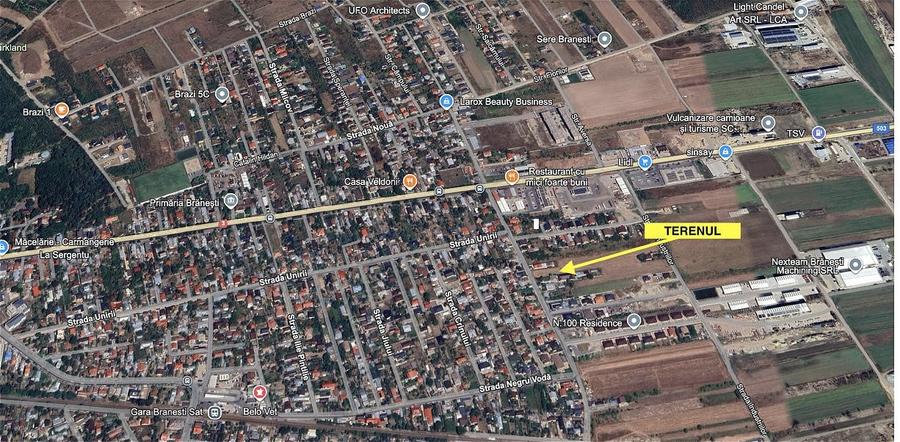 Teren Construcții intravilan de 3332 mp, în Brănești