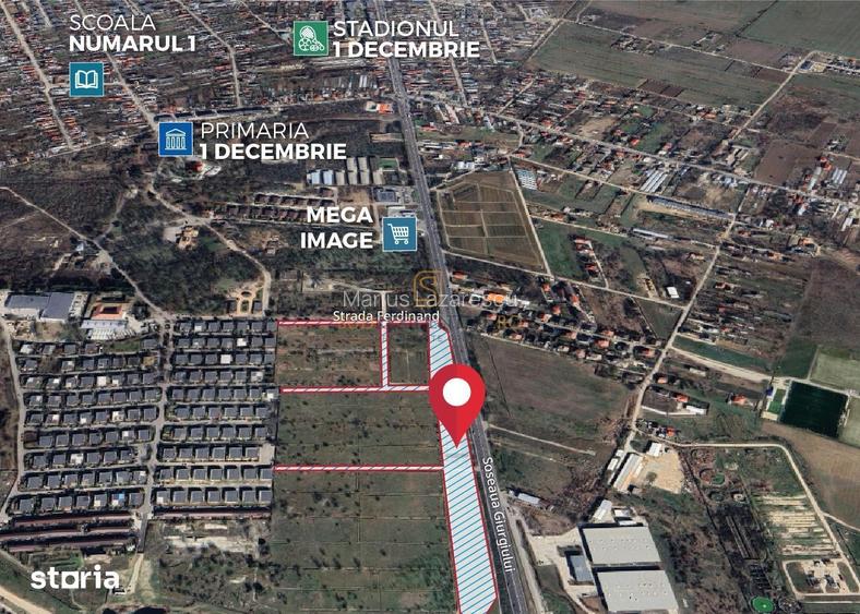 Teren intravilan, 1 Decembrie, deschidere DN5, certificat urbanistic