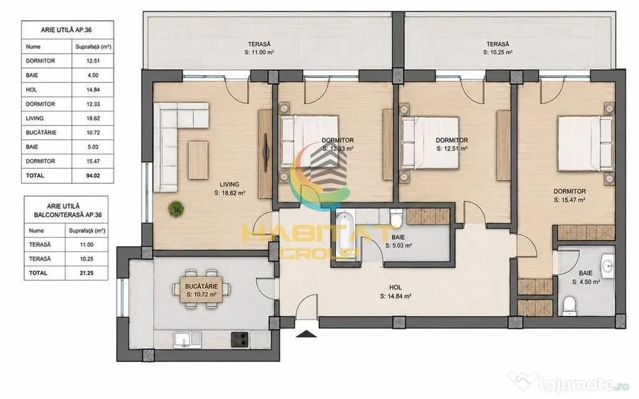 Apartament cu 4 camere decomandat în Titan